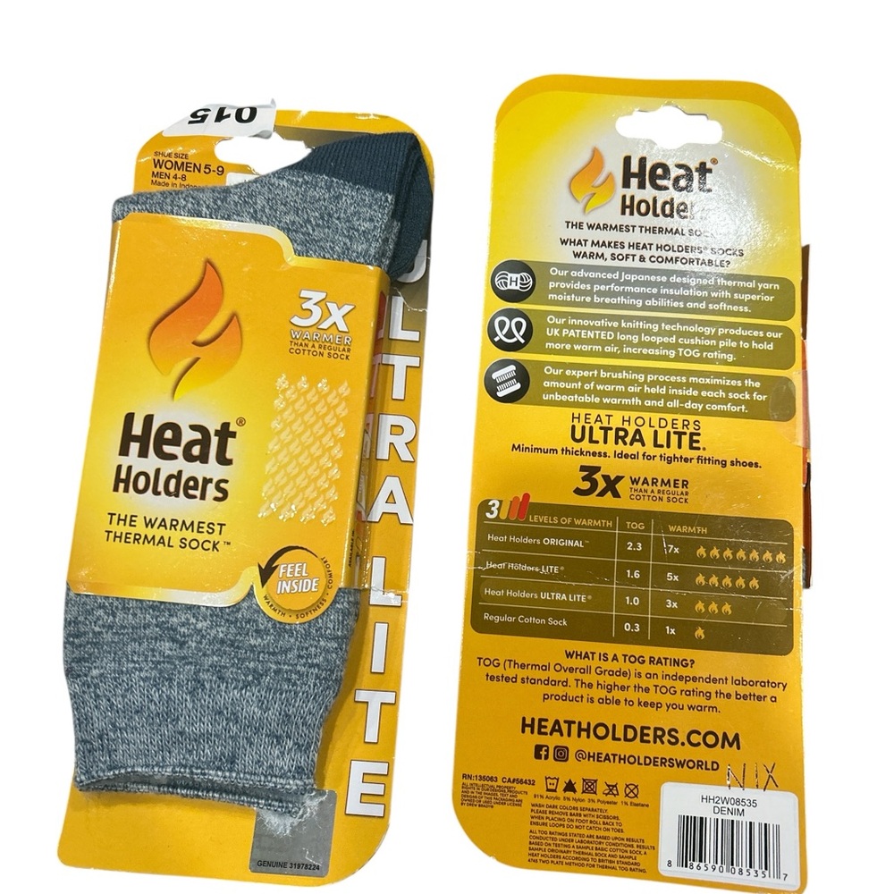 Ultra Lite Gray Thermal Socks size 5-9